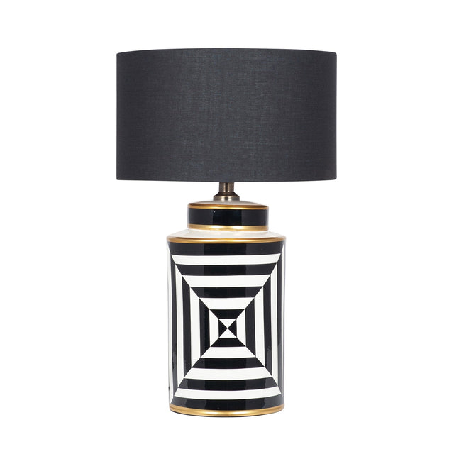 Ruma Black and White Stripe Table Lamp | Home Lighting | Rūma