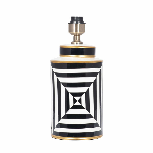 Ponzo Black and White Stripe Table Lamp