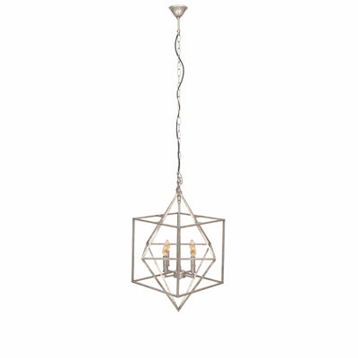 Ruma Antique Silver Metal Multi Arm Cube Pendant | Lighting | Rūma