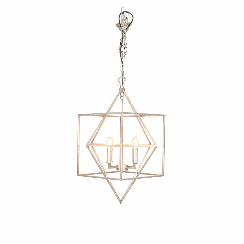 Ruma Antique Silver Metal Multi Arm Cube Pendant | Lighting | Rūma