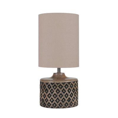 Ruma Short Wooden Diamond Table Lamp | Lighting | Ruma
