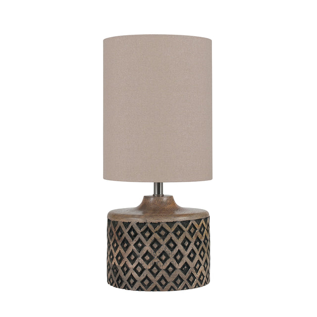 Ruma Short Wooden Diamond Table Lamp | Lighting | Ruma