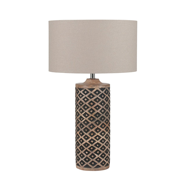 Ruma Tall Wooden Diamond Table Lamp | Lighting | Ruma