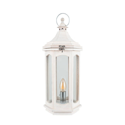 Ruma Antique White Wash Lantern Table Lamp | Table Lamps | Rūma