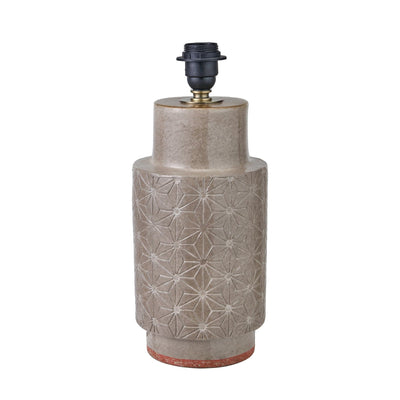 Ruma Grey Stoneware Etch Detail Table Lamp | Lighting | Rūma