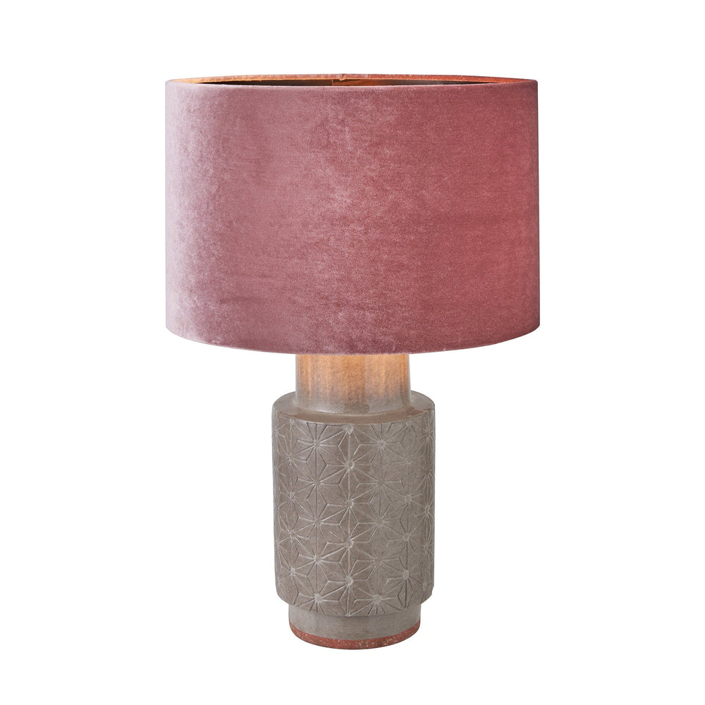 Ruma Grey Stoneware Etch Detail Table Lamp | Lighting | Rūma
