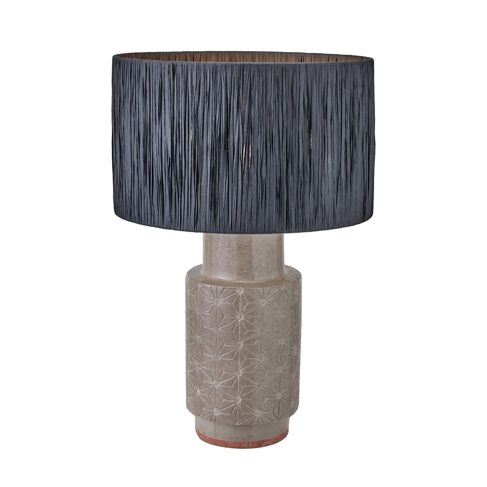 Ruma Grey Stoneware Etch Detail Table Lamp | Lighting | Rūma
