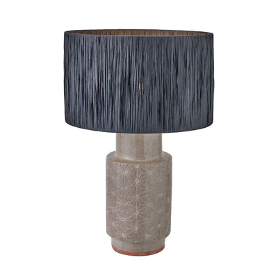 Ruma Grey Stoneware Etch Detail Table Lamp | Lighting | Rūma