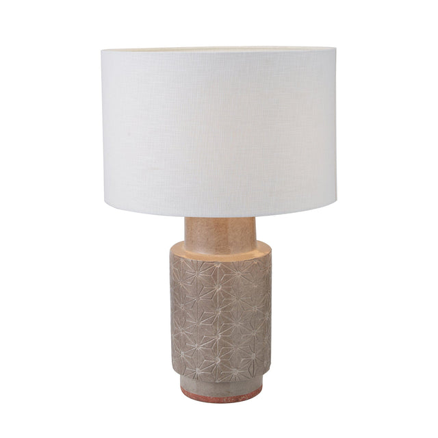 Ruma Grey Stoneware Etch Detail Table Lamp | Lighting | Rūma