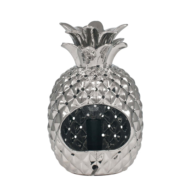 Ruma Silver Ceramic Pineapple Table Lamp | Lighting | Rūma