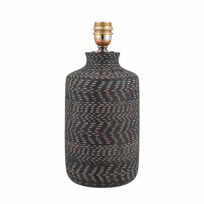 Ruma Textured Black Stoneware Table Lamp | Lighting | Rūma