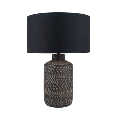 Ruma Textured Black Stoneware Table Lamp | Lighting | Rūma