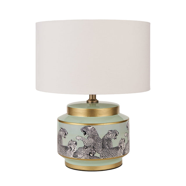 Ruma Sage Cheetah Ceramic Table Lamp | Lighting | Rūma