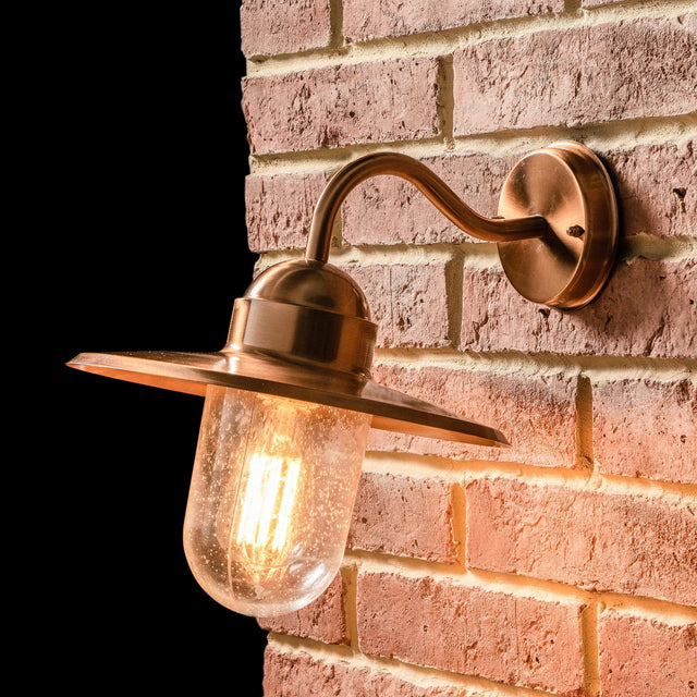 Ruma Copper Metal and Glass Fisherman Wall Light | Lighting | Ruma