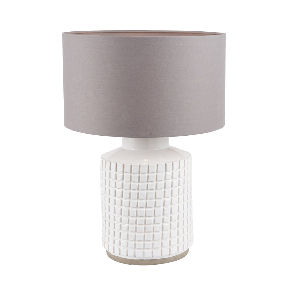 Ruma White Square Stoneware Table Lamp | Lighting | Rūma