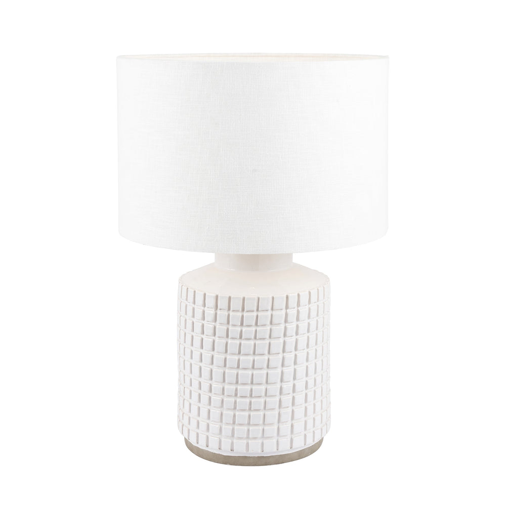 Ruma White Square Stoneware Table Lamp | Lighting | Rūma
