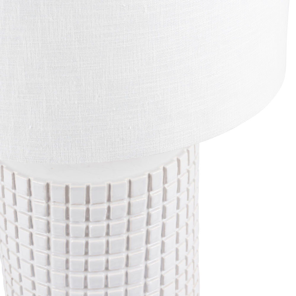 Ruma White Square Stoneware Table Lamp | Lighting | Rūma
