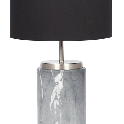 Tate Grey Marble Effect Ceramic Bedside Table Lamp Set Of 2