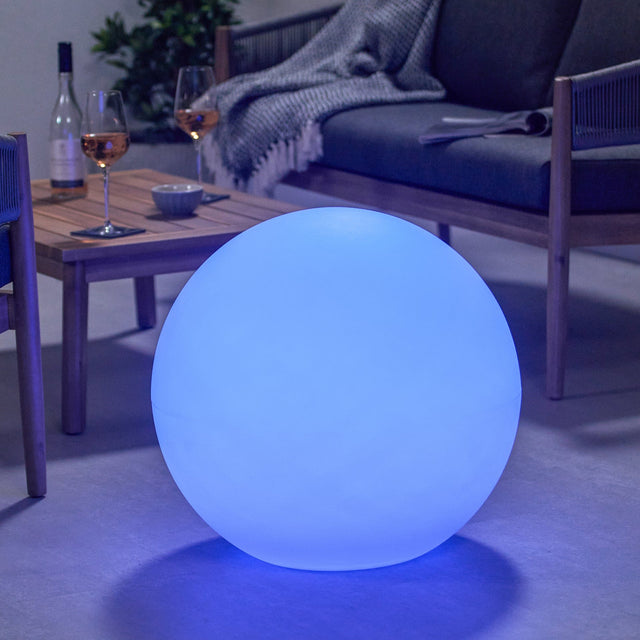 Titan White Ball Outdoor Floor Lamp