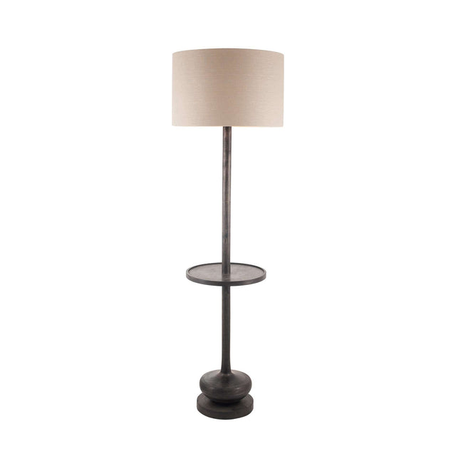 Ruma Dark Wash Wood Floor Lamp with Table | Lighting | Rūma