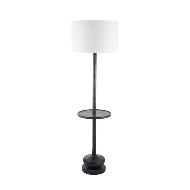 Ruma Dark Wash Wood Floor Lamp with Table | Lighting | Rūma