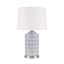 Ruma Tall Grey and White Geo Pattern Table Lamp | Lighting | Rūma