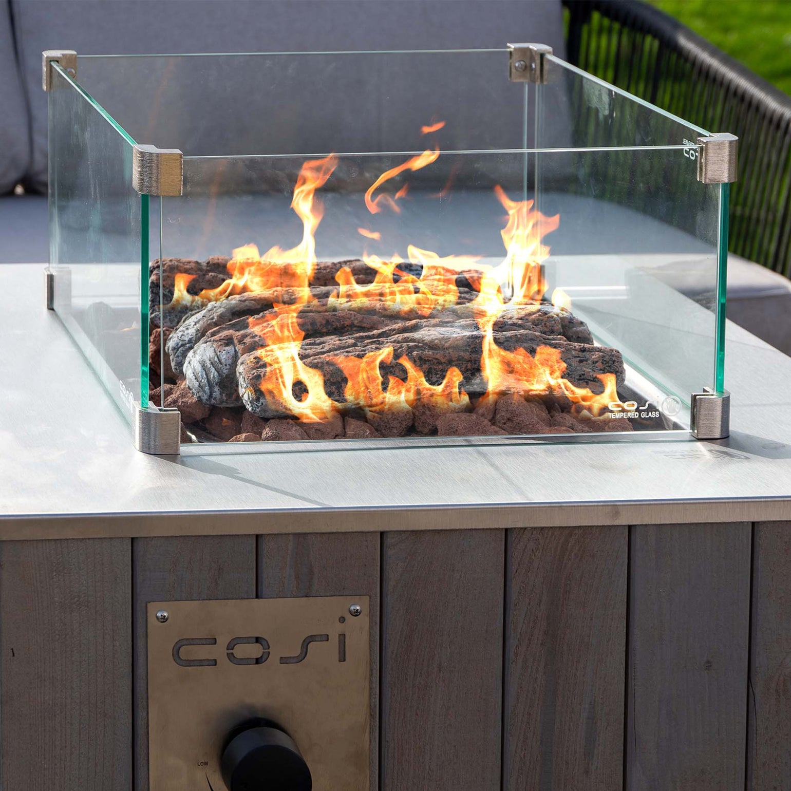 Cosi Fire Pit Large Square Glass Surround | Outdoor