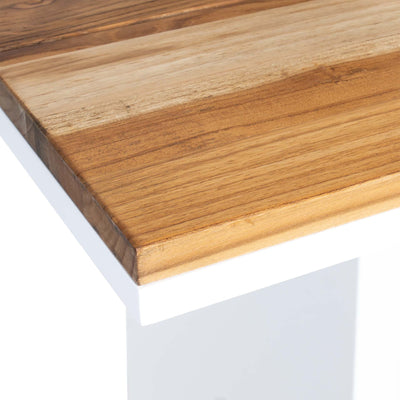 Ruma White And Teak Bar Table  | Outdoor | Rūma