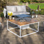 Ruma White and Teak Square Coffee Fire Pit Table | Outdoor | Rūma