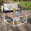 Ruma White and Teak Square Coffee Fire Pit Table | Outdoor | Rūma