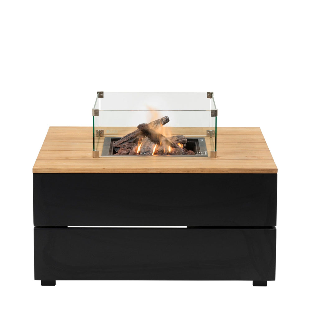 Ruma Cosipure 100 Black and Teak Square Fire Pit | Outdoor | Rūma