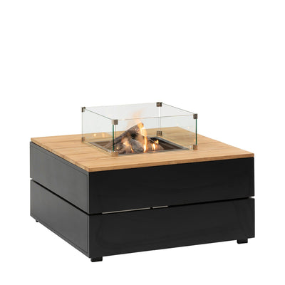 Ruma Cosipure 100 Black and Teak Square Fire Pit | Outdoor | Rūma