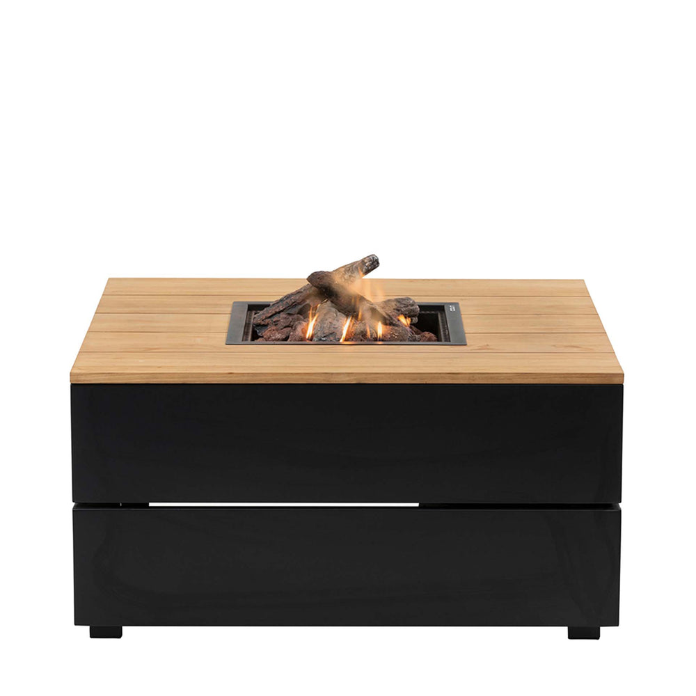 Ruma Cosipure 100 Black and Teak Square Fire Pit | Outdoor | Rūma