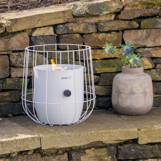 Ruma Cosiscoop White Basket Fire Lantern | Outdoor | Ruma