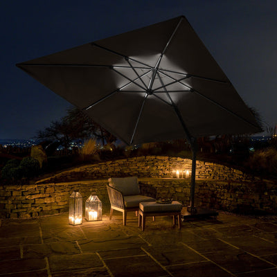 Ruma Platinum Glow Grey Square Parasol | Outdoor | Ruma