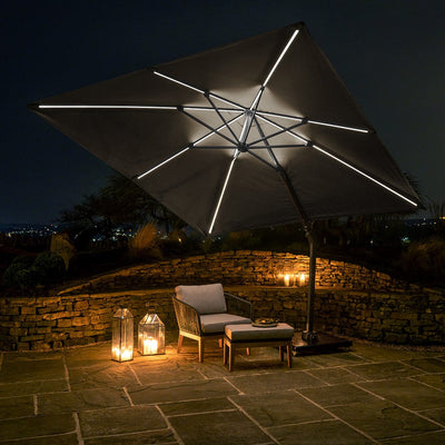 Ruma Platinum Glow Grey Square Parasol | Outdoor | Ruma