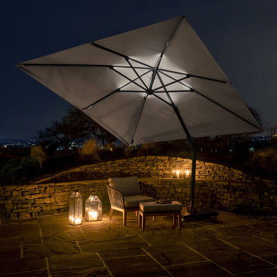 Ruma Platinum Glow Light Grey Square Parasol | Outdoor | Ruma