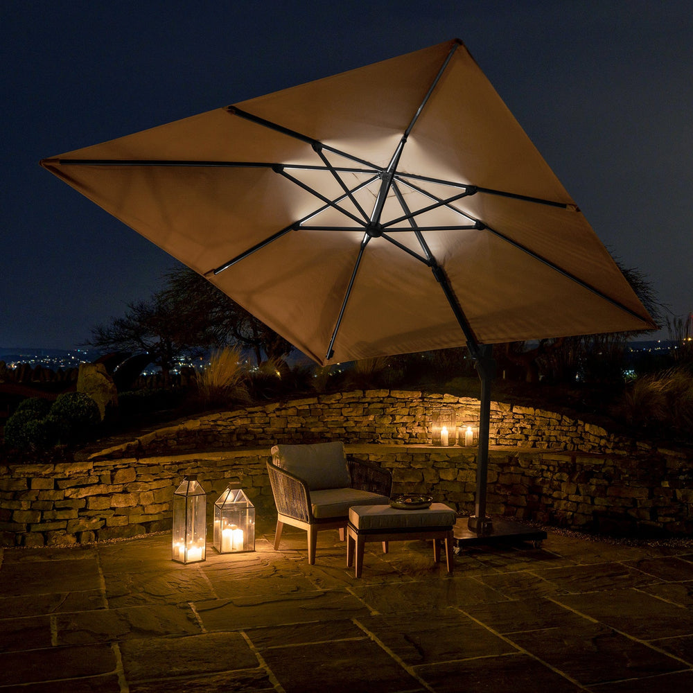 Ruma Glow Taupe Square Parasol | Outdoor | Ruma