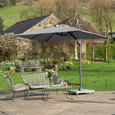 Ruma Platinum Voyager T1 Luna Grey Rectangular Parasol | Outdoor | Ruma