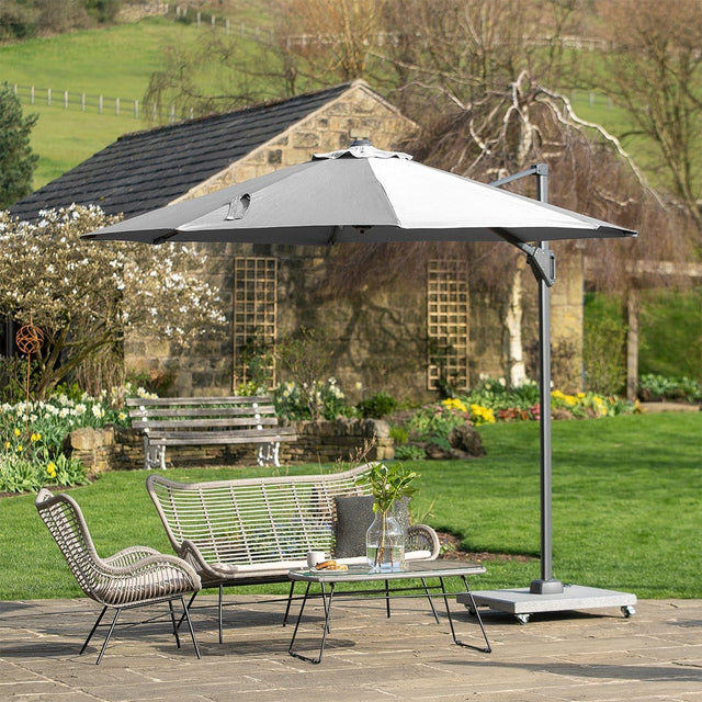 Ruma Platinum Voyager T1 Luna Grey Round Parasol | Outdoor | Ruma