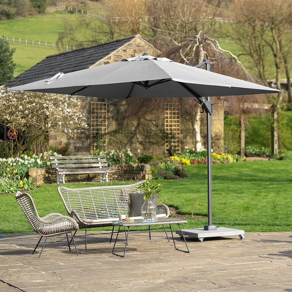 Ruma Platinum Voyager T2 Luna Grey Square Parasol | Outdoor | Ruma