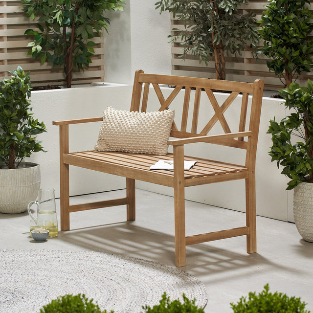 Ruma Light Teak 2 Seater Garden Bench | Outdoor | Rūma