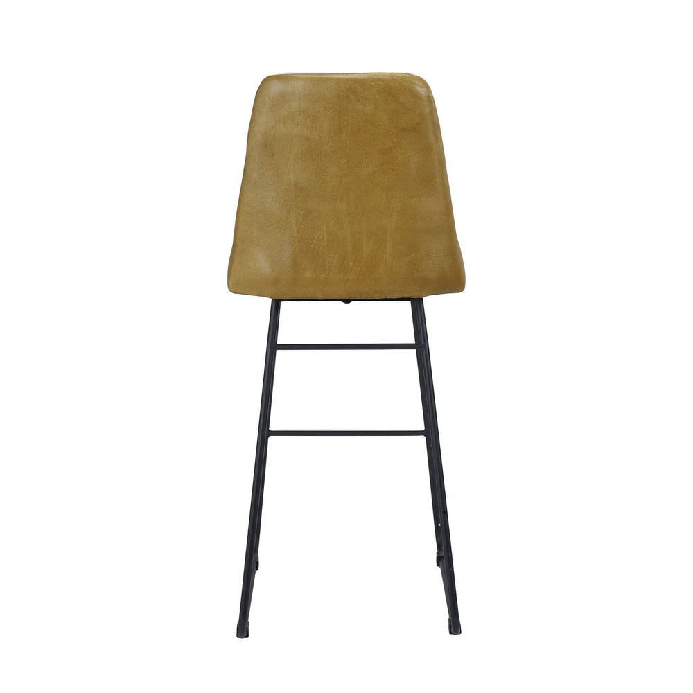 Ruma Mustard Leather Bar Stool | Furniture | Rūma