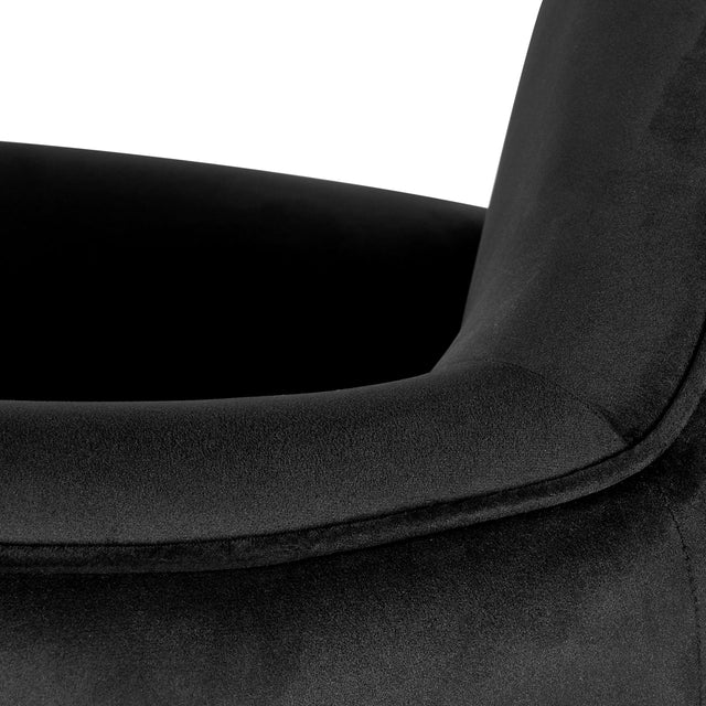 Ruma Black Velvet Chair with Gold/Black Legs | Seating | Rūma