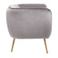 Ruma Grey Velvet Chair with Gold Legs | Seating | Rūma