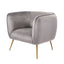 Ruma Grey Velvet Chair with Gold Legs | Seating | Rūma