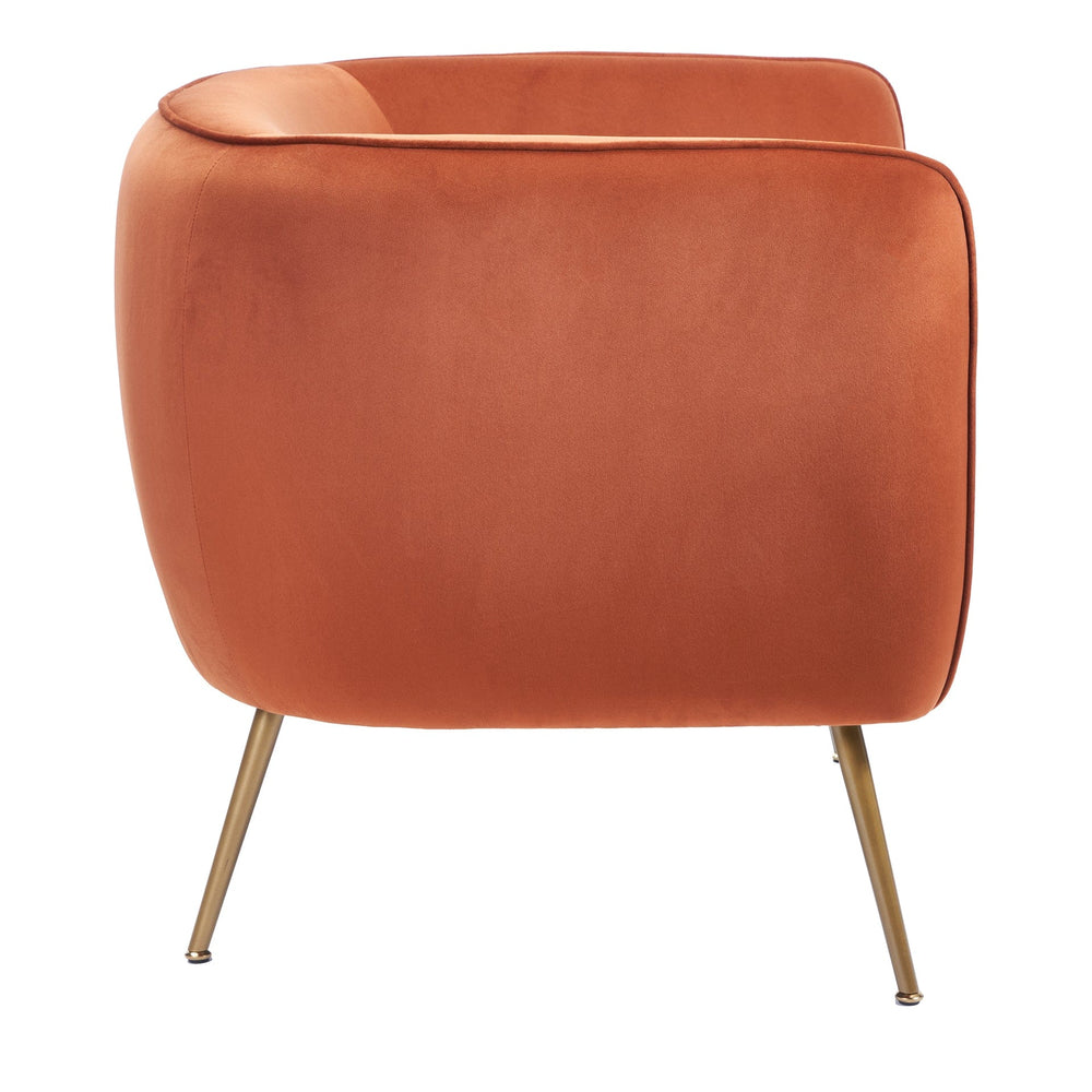 Ruma Tobacco Velvet Chair with Gold Legs | Seating | Rūma