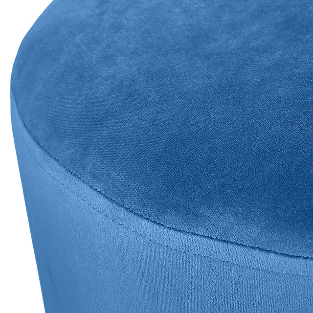 Ruma Sapphire Blue Pouffe with Gold Base | Seating | Rūma
