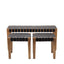 Ruma Black Woven Leather & Wood Set of 3 Bench & Stools | Furniture | Rūma