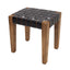 Ruma Black Woven Leather & Wood Set of 3 Bench & Stools | Furniture | Rūma